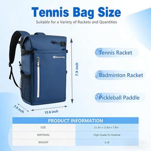 Sac de pickleball Smartwa28L, sac à dos de tennis imperméable en PU avec compartiment pour chaussures - Product Image 5