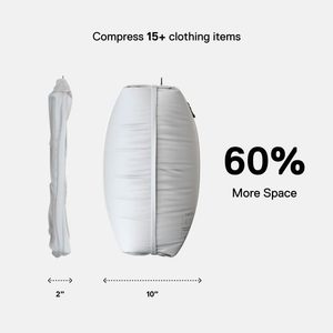 Ekster Clothing Organizer Vacuum Storage <b>Bags</b> 2 Pack Gray Nylon Travel <b>Compression</b> for Wardrobe Space Saver - Product Image 4