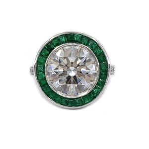 Production rapide de bijoux spécialisés de haute qualité en or blanc massif 18 carats avec diamant et émeraude d'Afrique, sertissage clos pour mariage - Product Image 1