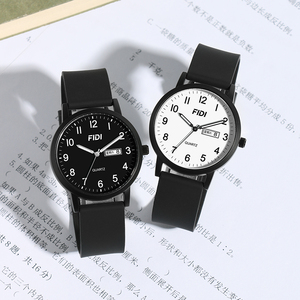 Reloj de Cuarzo para Estudiantes FIDI con Correa de Silicona y Cuero, Resistente al Agua 3ATM, con Visualización de Fecha, Estilo Minimalista e Informal para Adolescentes - Product Image 5