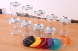 Lata de plástico PET transparente, tarro hermético de especias de 10oz y 16oz <span class=keywords><strong>para</strong></span> almacenamiento de alimentos, <span class=keywords><strong>para</strong></span> ensalada, azúcar, aperitivos, Dulces, galletas, almacenamiento de Chocolate - Product Image 4