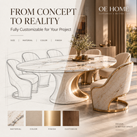Ensemble de table et chaises de salle à manger de luxe moderne avec plateau en marbre, 8 pièces, meubles durables pour la maison, pour hôtel et salon