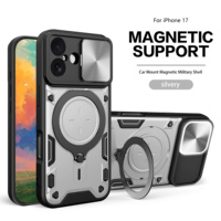 360 Degrés Rotatif Push Fenêtre Caméra Montage Chaud Magnétique Dur Shell Souple TPU Cas pour iPhone 17 Camshield Téléphone Cas
