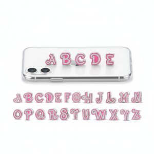 Cuentas del alfabeto de la A a la Z para niñas - Dijes de diamantes de imitación rosa coqueta para pulseras DIY, compatibles con <span class=keywords><strong>Pandora</strong></span> - Product Image 1