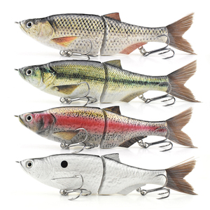 Esche da pesca realistiche in fibra di pesca con esca singola intagliata - Product Image 1