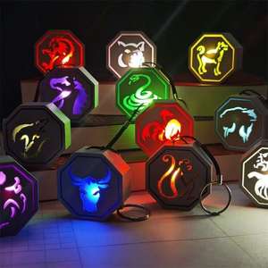 Jackie <span class=keywords><strong>Chan</strong></span> zodiaque amulette pierre Animation Collection porte-clés en plastique périphérique modèle ornements pendentif cadeau - Product Image 4