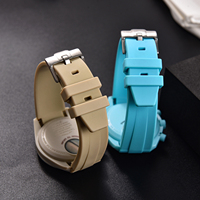 Correa de Reloj Inteligente MZDTIMK de 20mm/21mm/22mm, Roja, con Extremos Curvos, Transpirable, de Goma, con Hebilla, Impermeable, de Silicona Líquida TPU, a la Moda