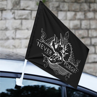 Bendera Mini Kustom Putih dengan Logo Bendera Mobil Diplomatik Kustom Poliester Cetak Sublimasi Bendera Mobil Kosong untuk Jendela