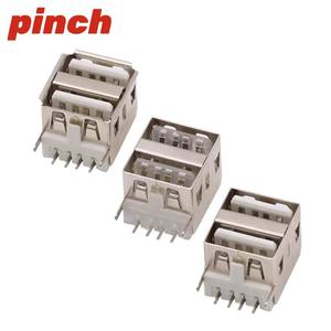 Connecteur USB femelle double couche 2 ports, longueur 11,5 mm, montage sur circuit imprimé, type A, corps court à 90 degrés - Product Image 4