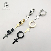 Boucles d'oreilles créoles pendantes chic style célébrité internet, multicolores en acier inoxydable, tendance hip-hop, bijoux d'oreille pour hommes et femmes, vente en gros