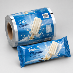 Bolsas para paletas de helado personalizadas, rollo de película transparente de PE, a prueba de fugas, laminadas, para helados de <span class=keywords><strong>vainilla</strong></span>, con sellado trasero, 50g - Product Image 1