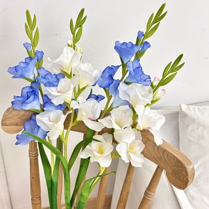Arrangement floral artificiel en soie Gladiolus, haute simulation, ornements décoratifs pour mariage et décoration intérieure - Product Image 3