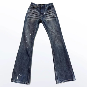 Jeans Boyfriend Negros para Hombre, Cintura Media, Corte Ajustado, Desgastados, Estilo Vintage, Estilo Urbano, Tela de Algodón para Otoño - Product Image 1