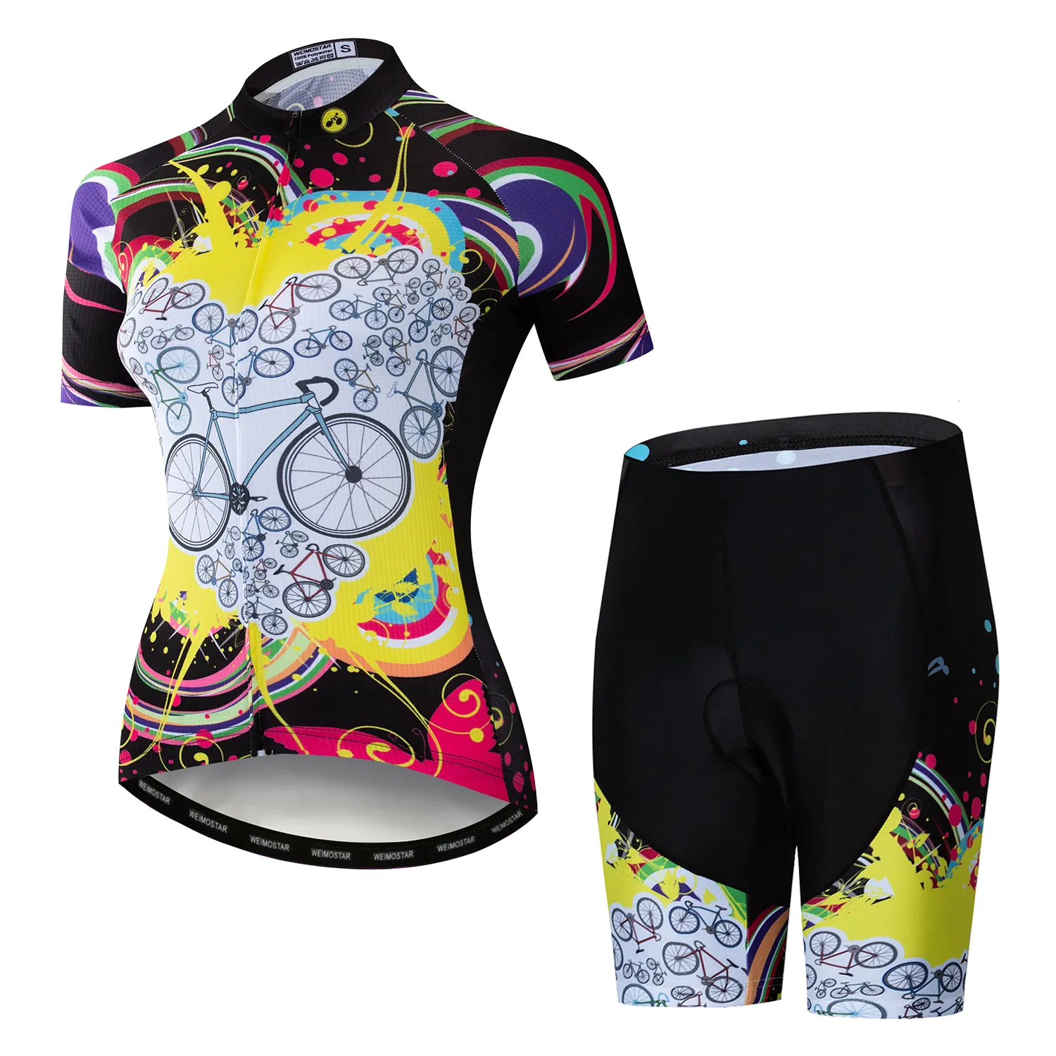 Mooie Vrouwen Fietskleding Custom Design Sportkleding Groothandel Coolmax Fietskleding Set Bike Fietsen Jersey Voor Vrouwen