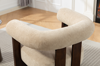 Chaise de bureau ergonomique de style mid-century moderne en bois courbé, tissu en lin, mousse moulée, confortable, hauteur réglable, télécommande