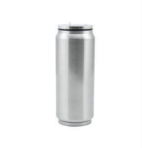 Verre d'eau pour le Sport, Sublimation de voyage 12oz, en acier inoxydable, tasse d'argent avec paille BCAN17S - Product Image 1