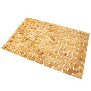 Modern solid non-slip foldable <b>roll</b> bamboo bathroom <b>mat</b>, shower room non-slip <b>mat</b>, balcony and kitchen floor <b>mat</b>. - Product Image 1