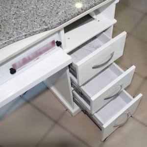 <span class=keywords><strong>Table</strong></span> de manucure professionnelle pour ongles <span class=keywords><strong>Table</strong></span> à ongles en marbre blanc avec aspiration - Product Image 4