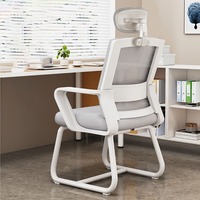 Chaise de bureau ergonomique moderne en tissu maillé avec soutien lombaire, confortable pour une longue utilisation, chaise de bureau informatique à roulettes pour une assise prolongée