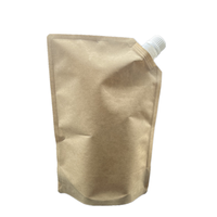 Pochettes souples à bec verseur en aluminium avec capuchon de sécurité et bec verseur en plastique et papier kraft pour huile d'olive, idéales pour la crème liquide en usine