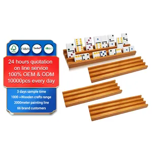 Lot personnalisé de 4 supports pour dominos en bois de qualité supérieure supports pour plateaux organisateur de jeux à domicile plateau en bois pour dominos