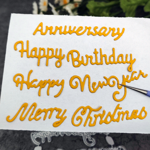 AAGU New Metal Cutting Dies mold Scrapbooking Craft Cutting Die <span class=keywords><strong>buon</strong></span> compleanno capodanno Merry Christmas Letter Craft Dies - Product Image 6