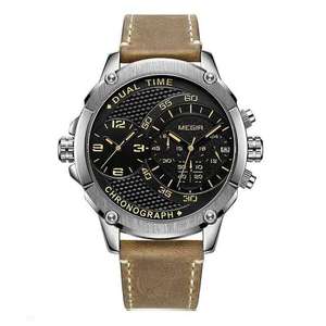 Reloj de Pulsera MEGIR 2093 para Hombre, Diseño Deportivo, Resistente al Agua, Correa de Cuero, Marca de Moda Popular, Nuevo Reloj de Cuarzo - Product Image 6