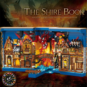 3398 pièces Blocs de construction sur le thème de la librairie <span class=keywords><strong>Hobbit</strong></span>, jouets d'assemblage, décoration de bureau créative, serre-livres, briques de modèle, jouets pour enfants, cadeaux - Product Image 2