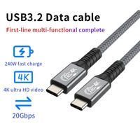 SYONG USB C moniteur câble d'affichage 8K30Hz USB C 3.2 Gen2 câble 3.3Ft 20Gbps transfert de données 100W PD cordon de charge pour Thunderbolt 4