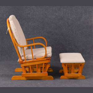 Contemporary <b>Wooden</b> Glider <b>Chair</b> with Foot Rest for Mom's Leisure Reading in Bedroom Perfect Home Furniture for Living Room Use - Product Image 3