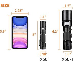 Custom Super Bright Zoom Aluminum Alloy Tactical <b>LED</b> EDC Flashlight with 5 Modes IP44 AAA Battery High CRI 95 - Product Image 4