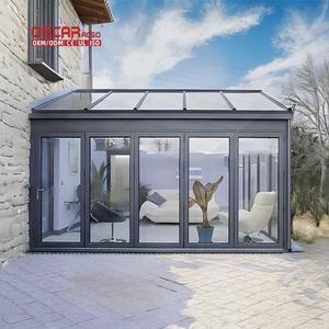 Terraza Acristalada <span class=keywords><strong>con</strong></span> Perfil de Aluminio Gris Oscuro, Ventilación y Aislamiento, Moderna y Elegante - Product Image 1