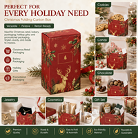 Boîte en carton pliable personnalisée pour Noël avec logo pour cosmétiques, bonbons, biscuits, cadeaux, emballage de vente au détail pour les fêtes