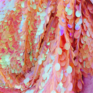 <span class=keywords><strong>2025</strong></span> Mới Nhất Đám Cưới Quần Áo Rèm Trang Trí Nội Thất 18Mm Lớn Đầy Màu Sắc Nhiều Màu Đảo Ngược Màu San Hô Lớn Sequin Vải - Product Image 2