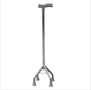 Commercio all'ingrosso in acciaio inox quattro artiglio bastone da passeggio altezza regolabile per anziani terapia riabilitativa canna