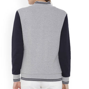 Chaqueta de Mezclilla Varsity de Béisbol para Mujer, Última Moda, Gran Venta, Personalizada, con Ribete de Piel de Oveja, Diseño de Doble Botonadura, con Capucha, de Algodón para Invierno - Product Image 2