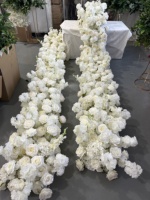 IFG Wholesale, chemin de table en fleurs de cerisier et de roses blanches en soie de 10 pieds pour décorations de table de mariage