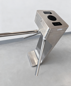 출입 통제 카드 리더기 스테인리스 스틸 양방향 차단 게이트 반자동 수직 삼각대 회전식 게이트 - Product Image 3