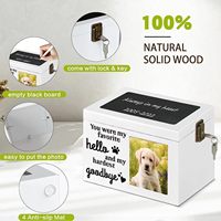 Urna Funeraria de Madera para Mascotas con Marco para Foto, Urna Rectangular de Lujo Hecha a Mano para Perro o Gato