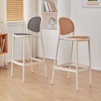 Chaise de salle à manger en plastique de style nordique avec dossier, haute qualité, pour salles à manger, bars et cafés