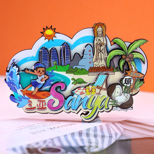 Customizable Wood Epoxy Fridge Magnet 3D City Building Landmark Refrigerator Magnet Travel Souvenir Gift for Collection - Product Image 2