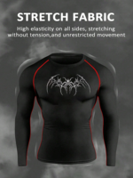 T-shirt sportif à manches longues et col rond pour homme, coupe ajustée, tissu en soie de lait hautement élastique, évacuation de l'humidité, séchage rapide, entraînement physique
