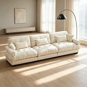 Canapé modulaire moderne en tissu luxueux, confortable et moelleux, pour salon - Product Image 4