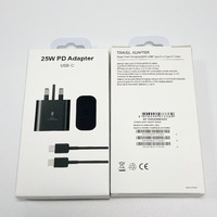 Chargeur rapide PD Type-C 25W avec prise UK pour S21-S26, adaptateur d'alimentation doté d'une protection de sécurité multicouche