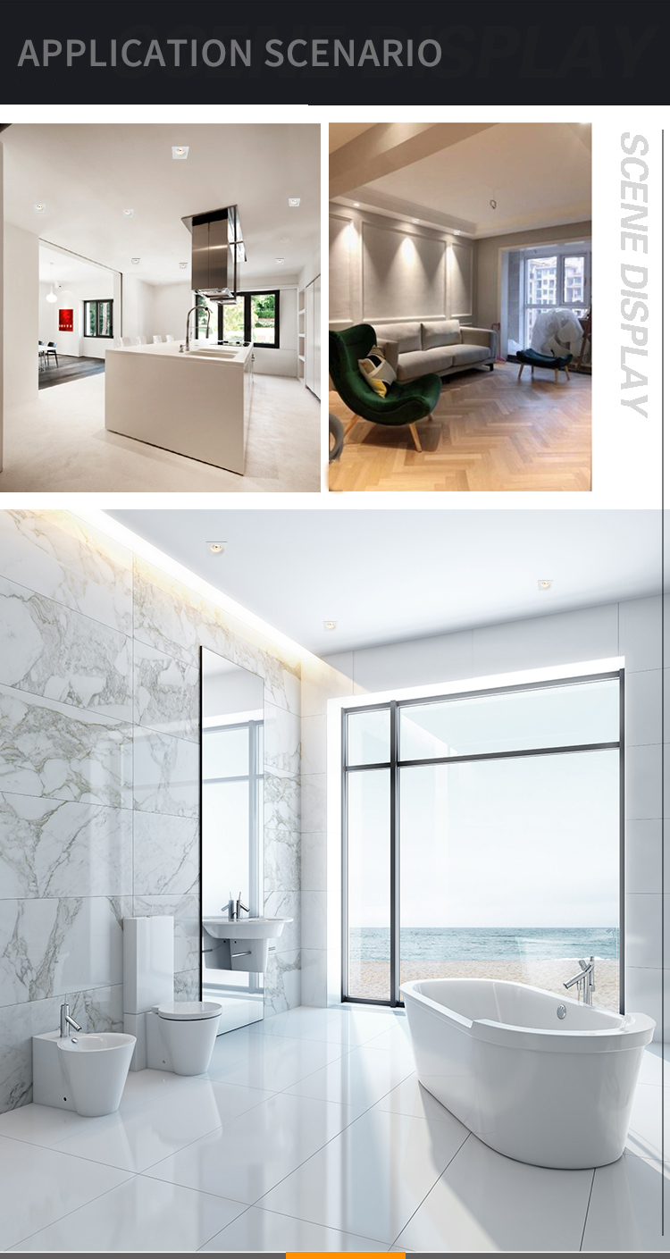 Recessed Bathroom Led Downlight Square 85MM Anti Glare Downlighs