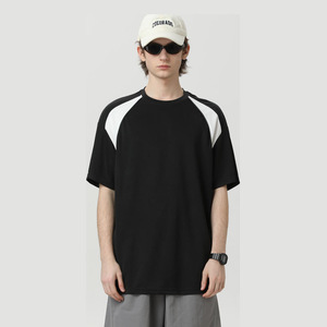 Camiseta de Verano de Marca de Moda con Contraste de Color, Estilo Joker, Manga Corta para Hombre y Mujer, 180G, Fina, de Secado Rápido, con Cuello Redondo y Detalle de Puff - Product Image 3