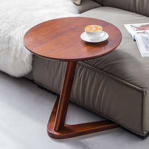 Modern <b>Round</b> Solid Wood Coffee <b>Table</b> For Living Room <b>Small</b> Apartment <b>Side</b> <b>Table</b> - Product Image 1