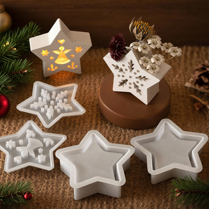 <span class=keywords><strong>Moule</strong></span> en silicone HY en forme d'étoile creuse pour résine, <span class=keywords><strong>moule</strong></span> pour boîte à bougie en forme d'étoile de Noël, pour porte-stylo, pendentif en plâtre, décoration intérieure - Product Image 1
