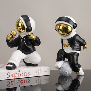 Figura de astronauta de Hip Hop, 2 uds., decoración de resina sintética, sala de estar, habitación de niños, manualidades - Product Image 1