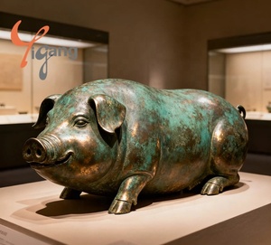 Esculturas de Animales en Bronce y Latón Diseñadas a Medida, Diseño Atemporal del <span class=keywords><strong>Rugido</strong></span> del Rey León, Superficie con Pátina Verde, Técnica de Fundición - Arte - Product Image 6